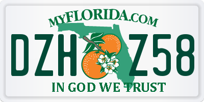 FL license plate DZHZ58