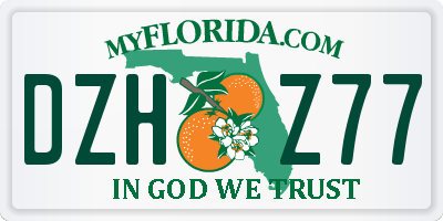 FL license plate DZHZ77