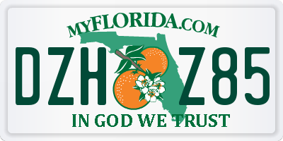 FL license plate DZHZ85