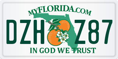 FL license plate DZHZ87