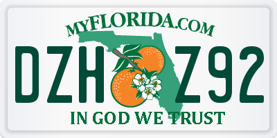 FL license plate DZHZ92