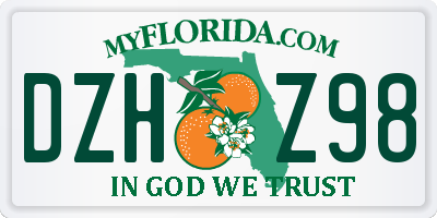FL license plate DZHZ98