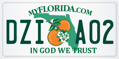 FL license plate DZIA02