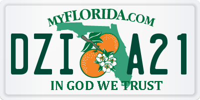 FL license plate DZIA21