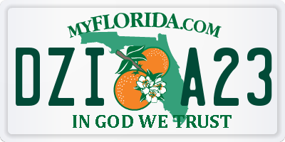 FL license plate DZIA23