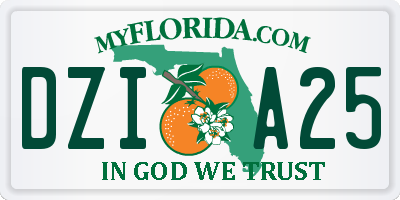 FL license plate DZIA25