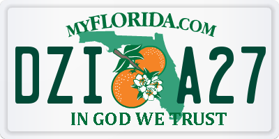 FL license plate DZIA27