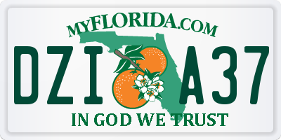 FL license plate DZIA37