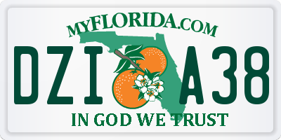 FL license plate DZIA38