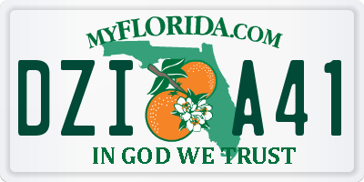 FL license plate DZIA41