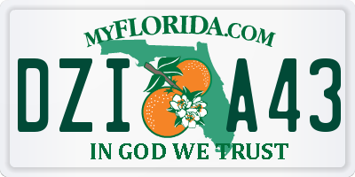 FL license plate DZIA43