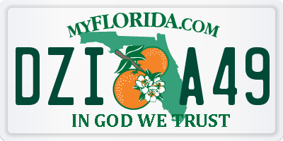 FL license plate DZIA49