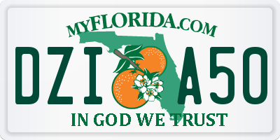 FL license plate DZIA50