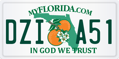FL license plate DZIA51