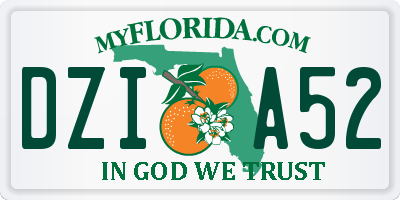 FL license plate DZIA52