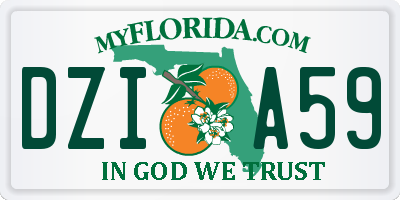 FL license plate DZIA59