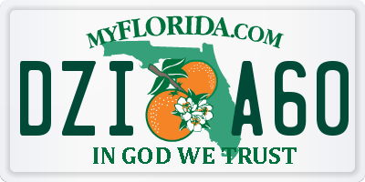 FL license plate DZIA60