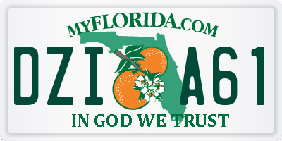 FL license plate DZIA61