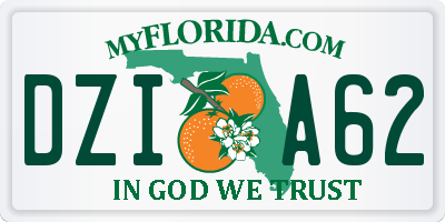 FL license plate DZIA62