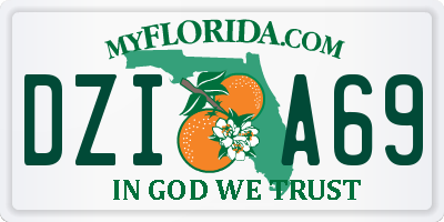 FL license plate DZIA69