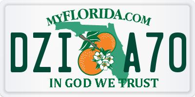 FL license plate DZIA70