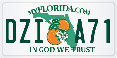 FL license plate DZIA71