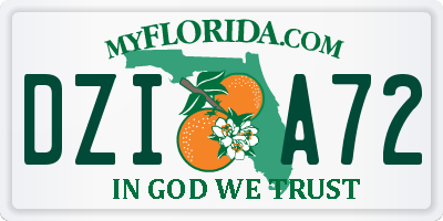 FL license plate DZIA72