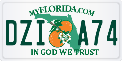 FL license plate DZIA74