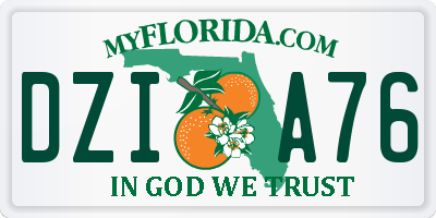 FL license plate DZIA76