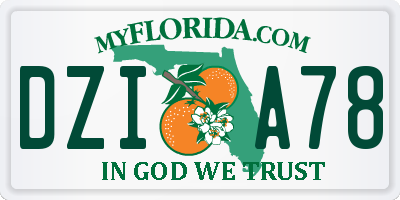 FL license plate DZIA78