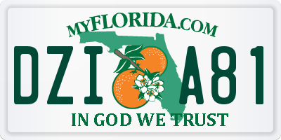 FL license plate DZIA81
