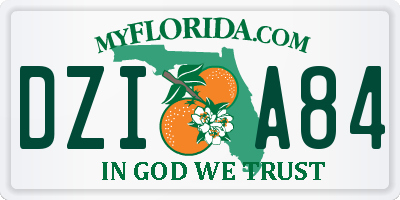 FL license plate DZIA84