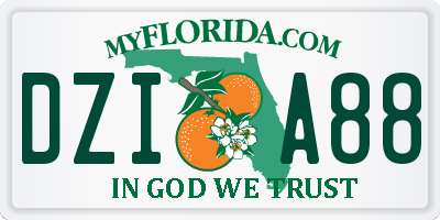 FL license plate DZIA88