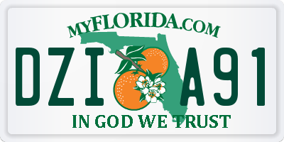 FL license plate DZIA91