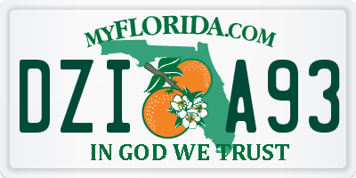 FL license plate DZIA93