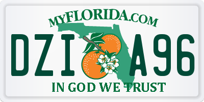 FL license plate DZIA96