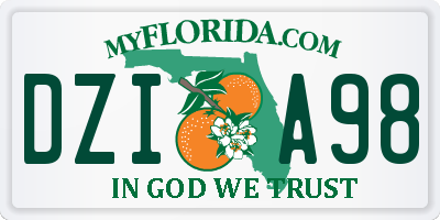 FL license plate DZIA98