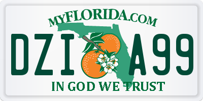 FL license plate DZIA99
