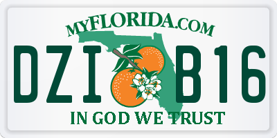 FL license plate DZIB16