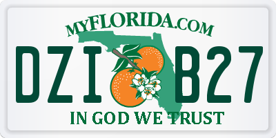 FL license plate DZIB27