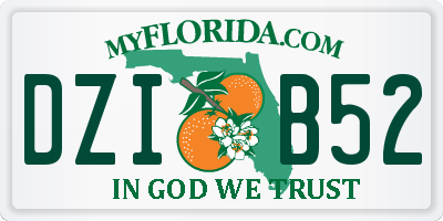 FL license plate DZIB52