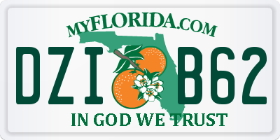 FL license plate DZIB62
