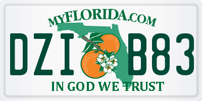 FL license plate DZIB83