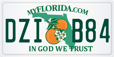 FL license plate DZIB84