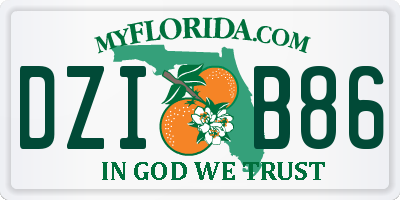 FL license plate DZIB86