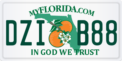 FL license plate DZIB88