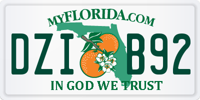 FL license plate DZIB92
