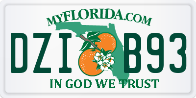 FL license plate DZIB93