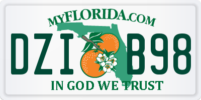 FL license plate DZIB98