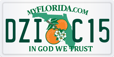 FL license plate DZIC15